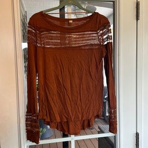 Size S Free People Top, Burnt Orange